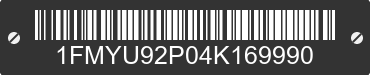 2004 FORD Escape 1FMYU92P04K169990 VIN decoded