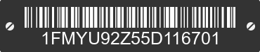 2005 FORD Escape 1FMYU92Z55D116701 VIN decoded