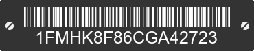2012 FORD Explorer 1FMHK8F86CGA42723 VIN decoded