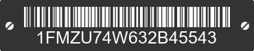 2003 FORD Explorer 1FMZU74W632B45543 VIN decoded