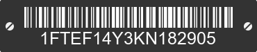 1989 FORD F-150 1FTEF14Y3KN182905 VIN decoded