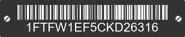 2012 FORD F-150 1FTFW1EF5CKD26316 VIN decoded