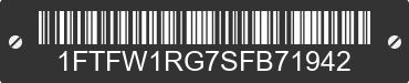 2025 FORD F-150 1FTFW1RG7SFB71942 VIN decoded