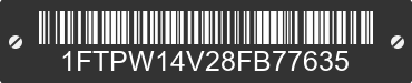 2008 FORD F-150 1FTPW14V28FB77635 VIN decoded