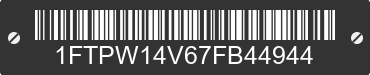 2007 FORD F-150 1FTPW14V67FB44944 VIN decoded