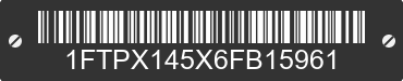 2006 FORD F-150 1FTPX145X6FB15961 VIN decoded