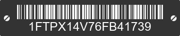 2006 FORD F-150 1FTPX14V76FB41739 VIN decoded