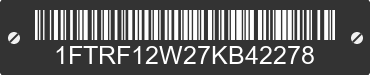 2007 FORD F-150 1FTRF12W27KB42278 VIN decoded
