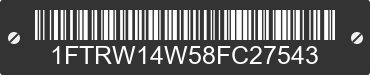 2008 FORD F-150 1FTRW14W58FC27543 VIN decoded