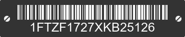 1999 FORD F-150 1FTZF1727XKB25126 VIN decoded