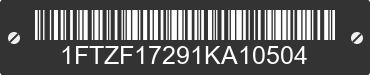 2001 FORD F-150 1FTZF17291KA10504 VIN decoded