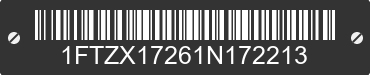 2001 FORD F-150 1FTZX17261N172213 VIN decoded