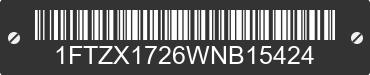 1998 FORD F-150 1FTZX1726WNB15424 VIN decoded
