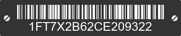 2012 FORD F-250 1FT7X2B62CE209322 VIN decoded