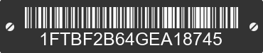 2016 FORD F-250 1FTBF2B64GEA18745 VIN decoded