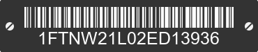 2002 FORD F-250 1FTNW21L02ED13936 VIN decoded