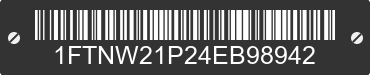 2004 FORD F-250 1FTNW21P24EB98942 VIN decoded