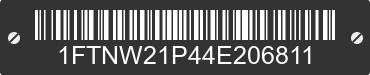 2004 FORD F-250 1FTNW21P44E206811 VIN decoded