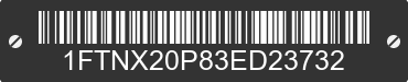 2003 FORD F-250 1FTNX20P83ED23732 VIN decoded