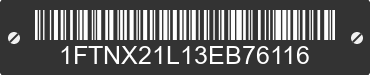 2003 FORD F-250 1FTNX21L13EB76116 VIN decoded
