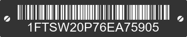 2006 FORD F-250 1FTSW20P76EA75905 VIN decoded