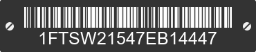 2007 FORD F-250 1FTSW21547EB14447 VIN decoded