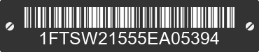 2005 FORD F-250 1FTSW21555EA05394 VIN decoded