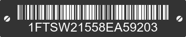 2008 FORD F-250 1FTSW21558EA59203 VIN decoded