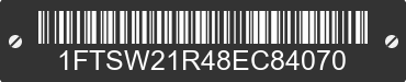 2008 FORD F-250 1FTSW21R48EC84070 VIN decoded