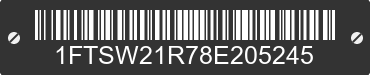 2008 FORD F-250 1FTSW21R78E205245 VIN decoded