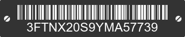 2000 FORD F-250 3FTNX20S9YMA57739 VIN decoded