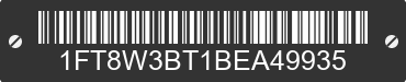 2011 FORD F-350 1FT8W3BT1BEA49935 VIN decoded