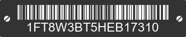 2017 FORD F-350 1FT8W3BT5HEB17310 VIN decoded