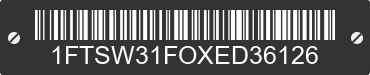 1999 FORD F-350 1FTSW31FOXED36126 VIN decoded