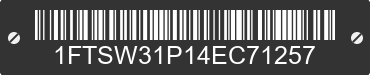 2004 FORD F-350 1FTSW31P14EC71257 VIN decoded