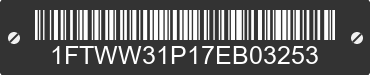 2007 FORD F-350 1FTWW31P17EB03253 VIN decoded