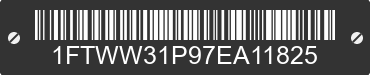 2007 FORD F-350 1FTWW31P97EA11825 VIN decoded