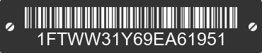 2009 FORD F-350 1FTWW31Y69EA61951 VIN decoded