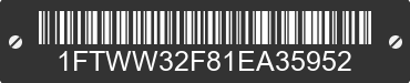 2001 FORD F-350 1FTWW32F81EA35952 VIN decoded