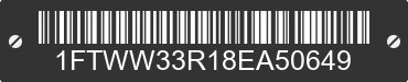 2008 FORD F-350 1FTWW33R18EA50649 VIN decoded