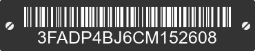 2012 FORD Fiesta 3FADP4BJ6CM152608 VIN decoded