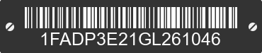 2016 FORD Focus 1FADP3E21GL261046 VIN decoded
