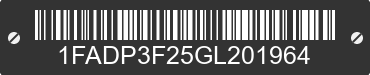 2016 FORD Focus 1FADP3F25GL201964 VIN decoded