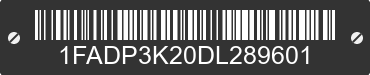 2013 FORD Focus 1FADP3K20DL289601 VIN decoded
