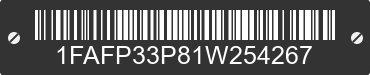 2001 FORD Focus 1FAFP33P81W254267 VIN decoded