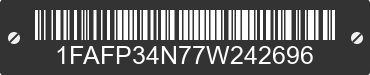 2007 FORD Focus 1FAFP34N77W242696 VIN decoded