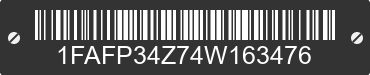 2004 FORD Focus 1FAFP34Z74W163476 VIN decoded