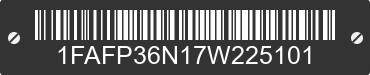 2007 FORD Focus 1FAFP36N17W225101 VIN decoded