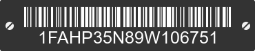 2009 FORD Focus 1FAHP35N89W106751 VIN decoded