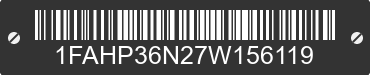 2007 FORD Focus 1FAHP36N27W156119 VIN decoded